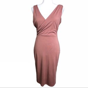 NSR Wrap Dress Solana Cupro Sleeveless Sheath